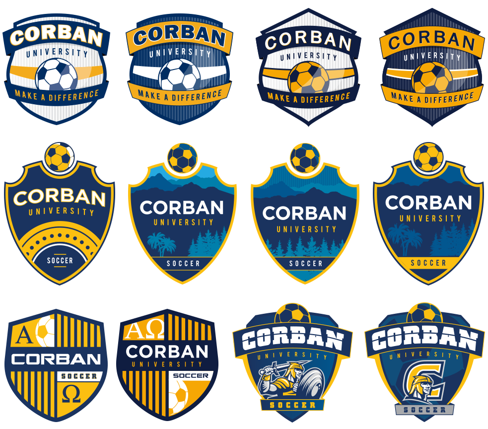 corban university soccer crest deisgns