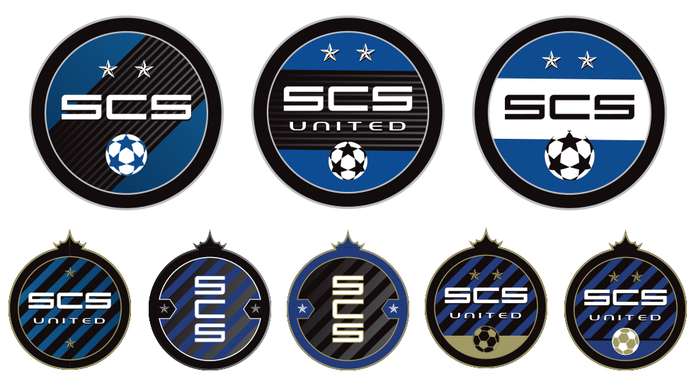 scs united soccer crest deisgns