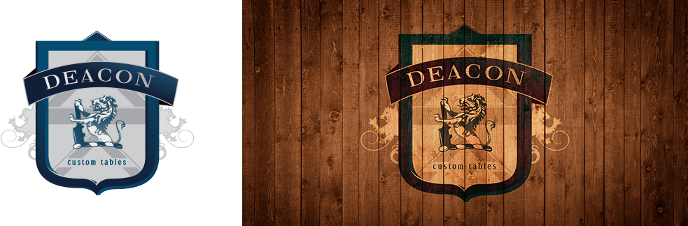 custom design crest and branding done for Deacon Furniture
